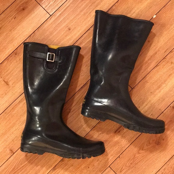 Sperry Shoes - Sperry Pelican Dark Blue/Yellow Rain Boots